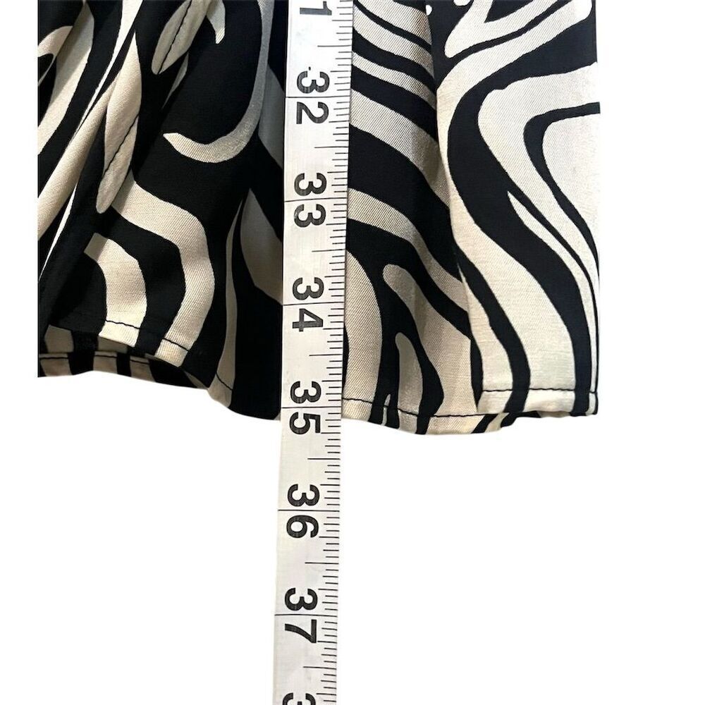 H&M Women's M Black Abstract Faux Wrap V-Neck Bodycon Dress  Long Sleeve - Picture 8 of 10